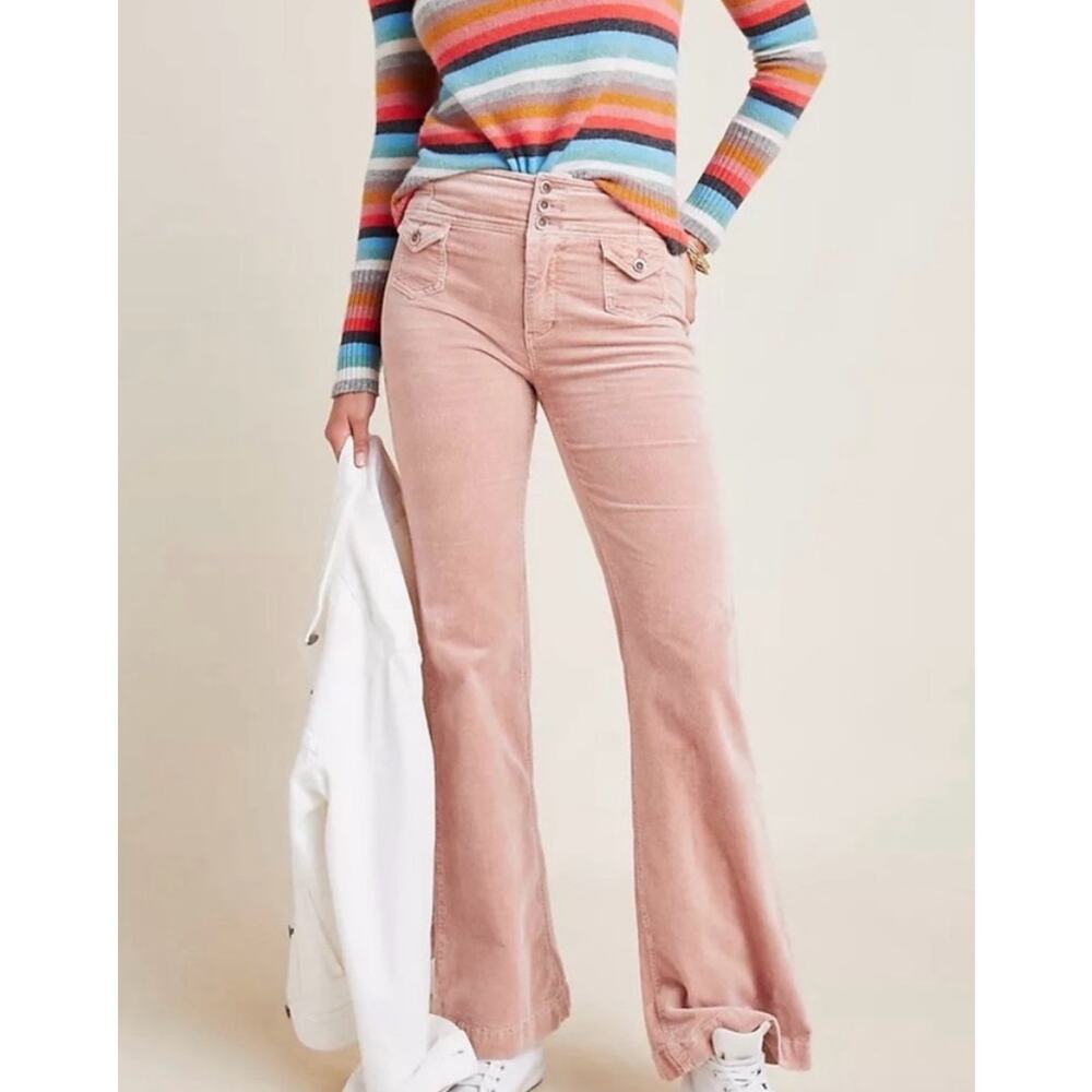 Pilcro Dusty Pink Corduroy Boot-Cut Pants